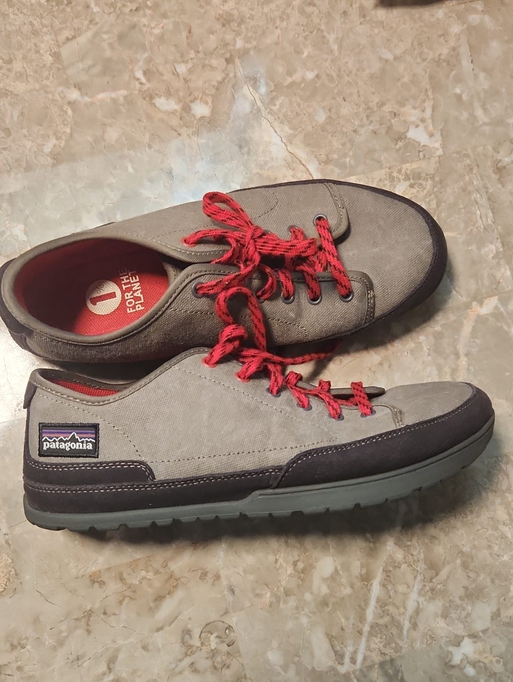 Patagonia Men's Gray Low-Top Sneakers with Red Laces